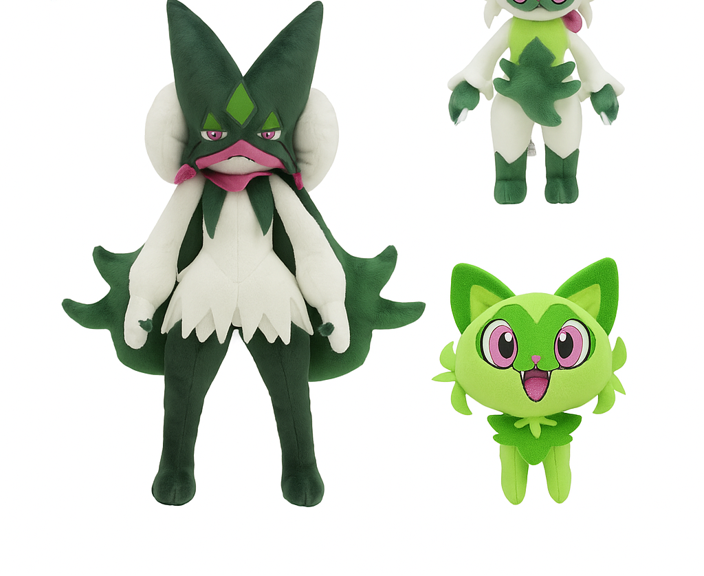 Pokemon Plush Toy Set – Meowscarada, Floragato & Sprigatito