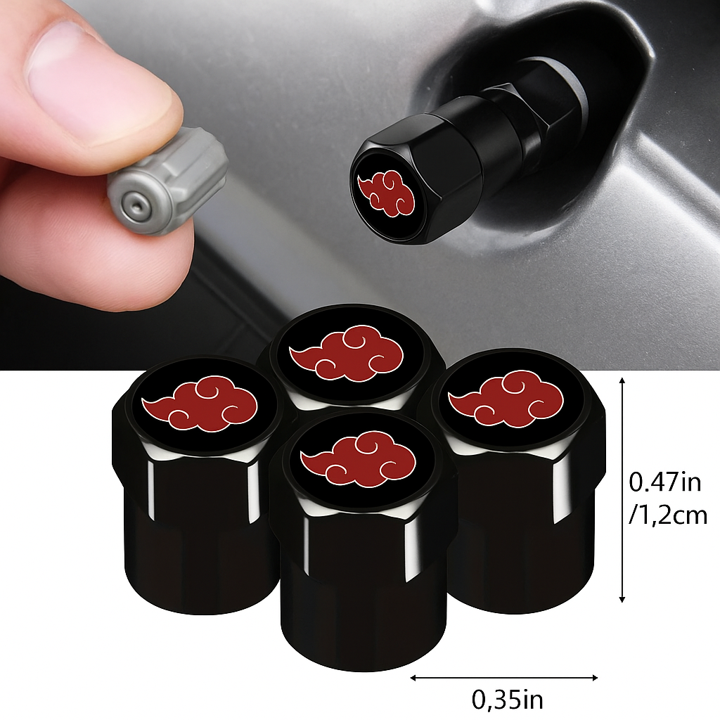 Akatsuki Tire Valve Stem Caps โ Naruto Car Accessory