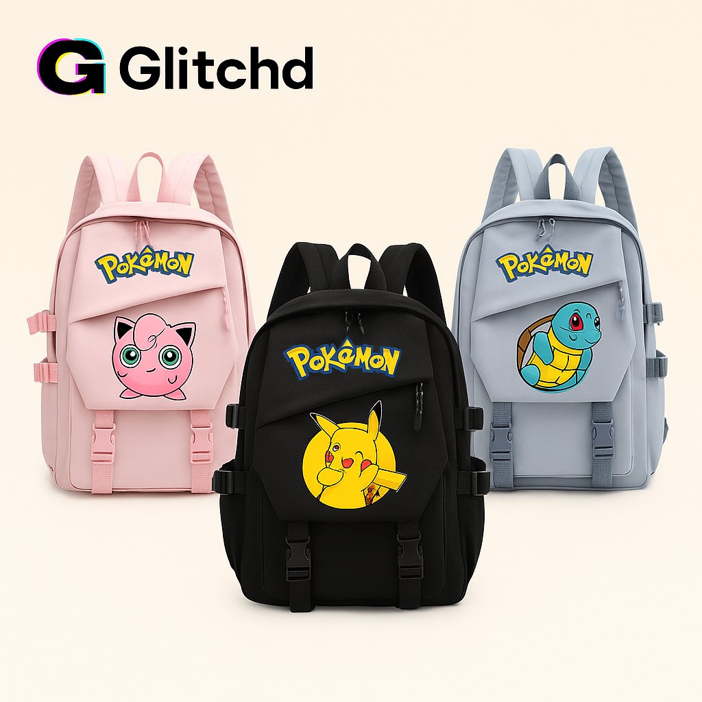 Pokรฉmon Multi-Pocket Backpack โ Large Capacity School & Travel Bag