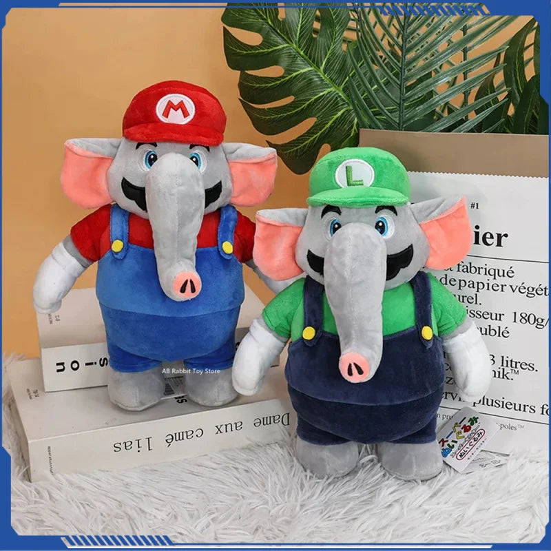 Super Mario & Luigi Elephant Plush Toys โ 27cm Soft Collectible Figures