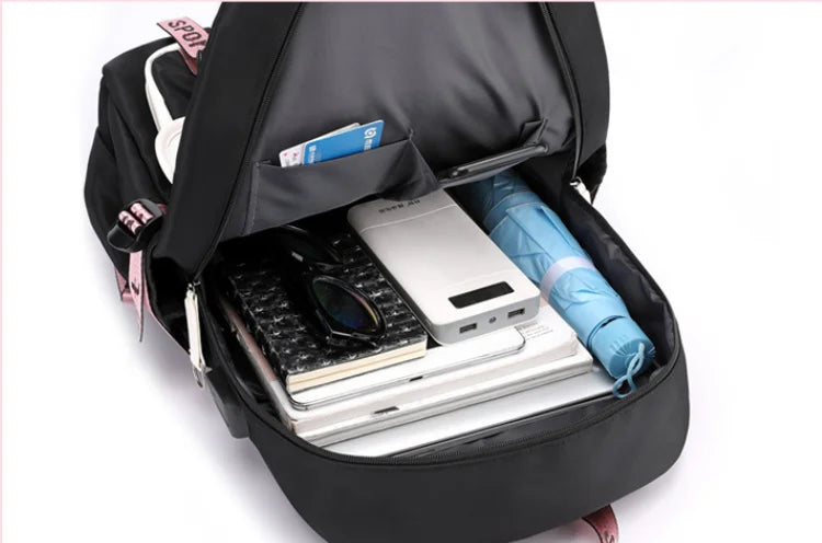 K-Pop Demon Hunters School Backpack – USB Charging Port & Multi-Pocket Storage