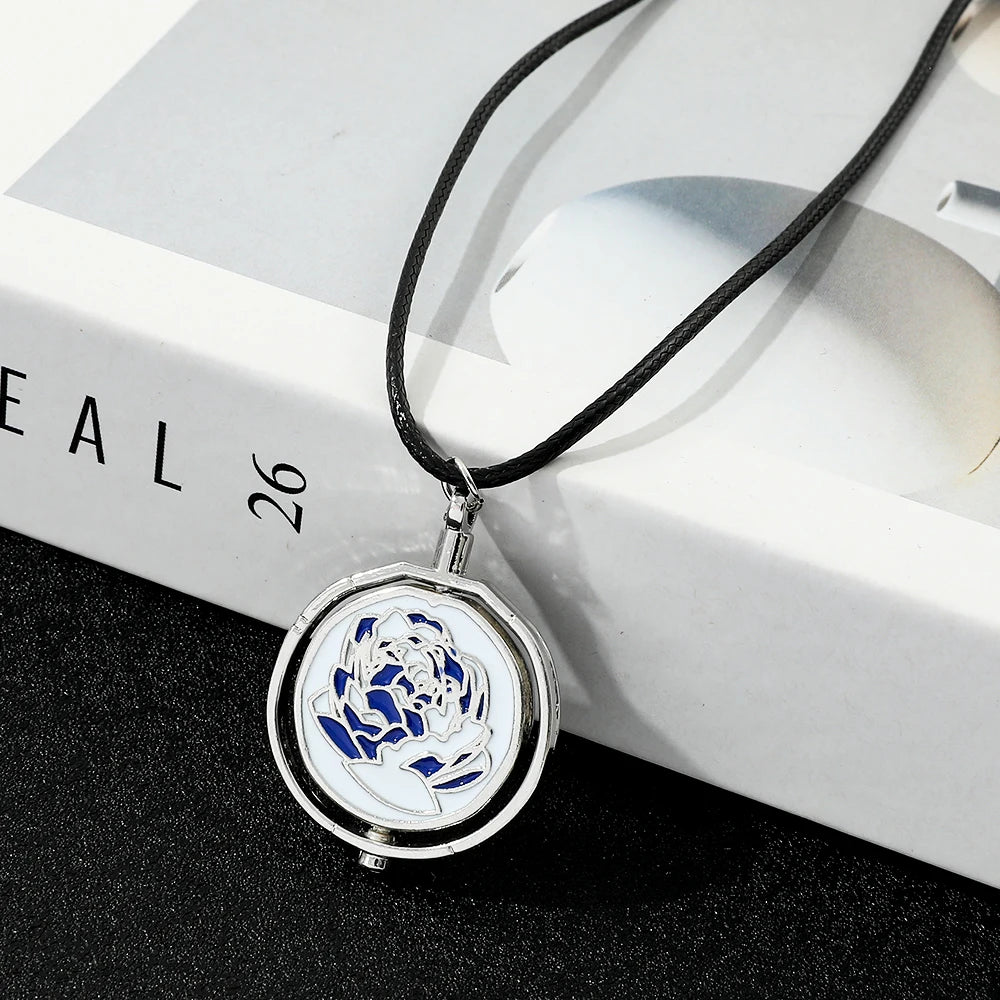 League Of Legends - Jinx Blue Rose Rotatable Necklace