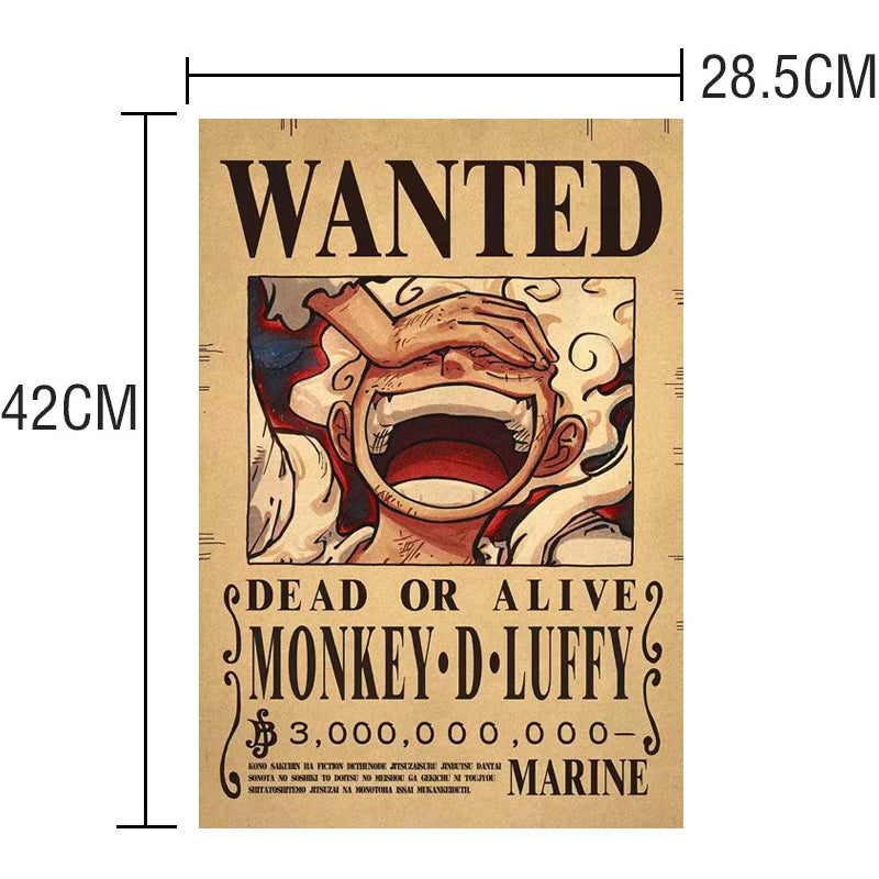 One Piece βWantedβ Poster Wall Art β 42 Γ 28.5 cm