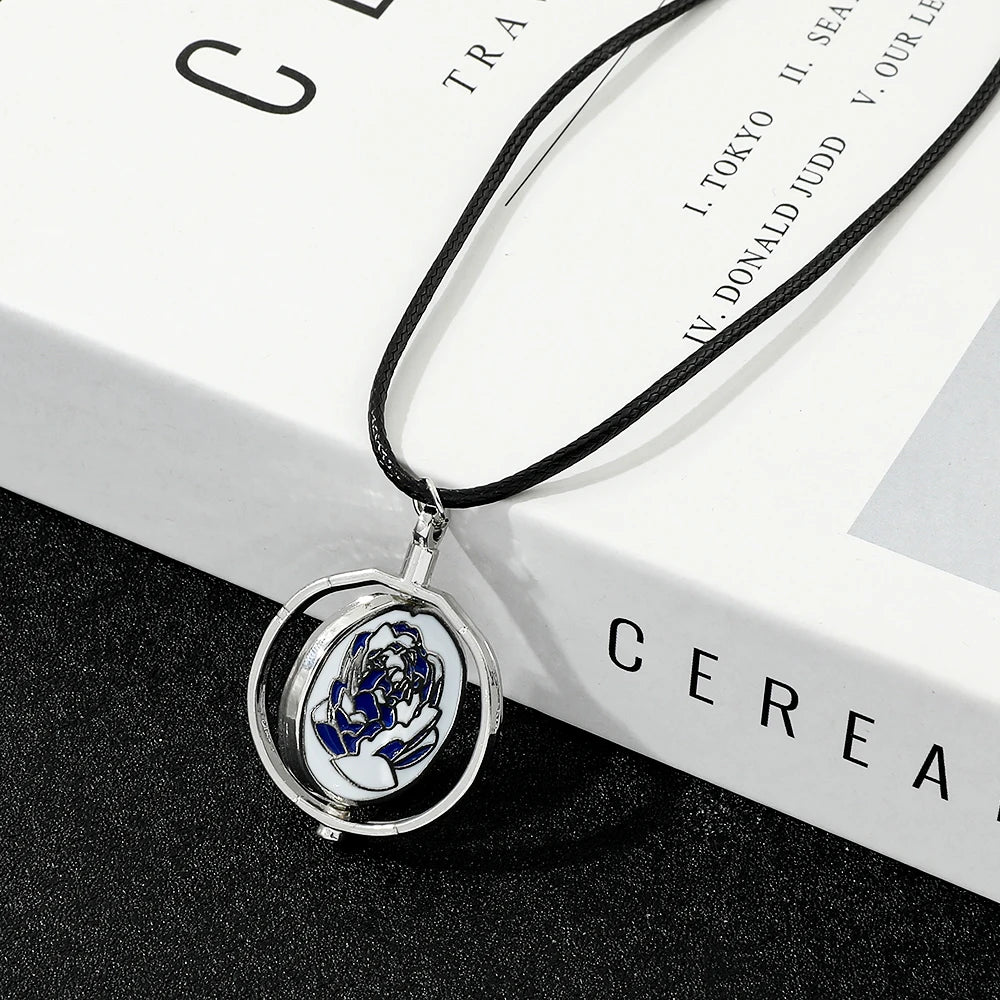 League Of Legends - Jinx Blue Rose Rotatable Necklace