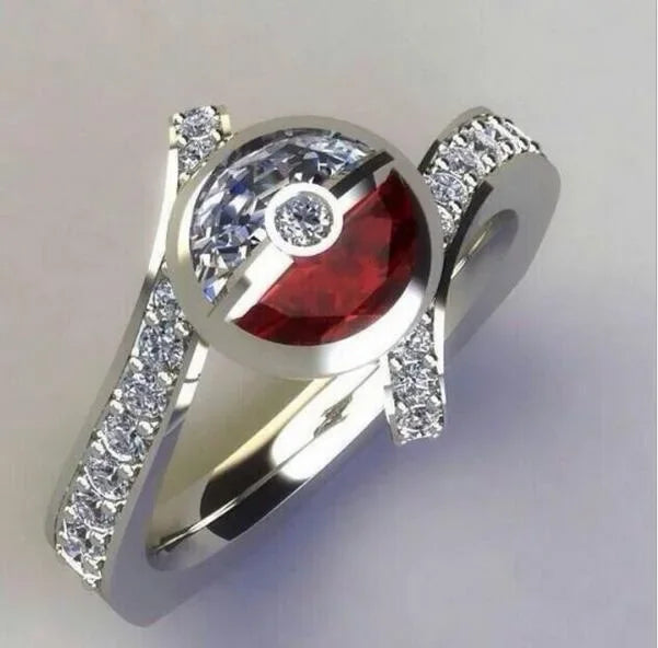 Poké Ball Inspired Ring – Multiple Sizes