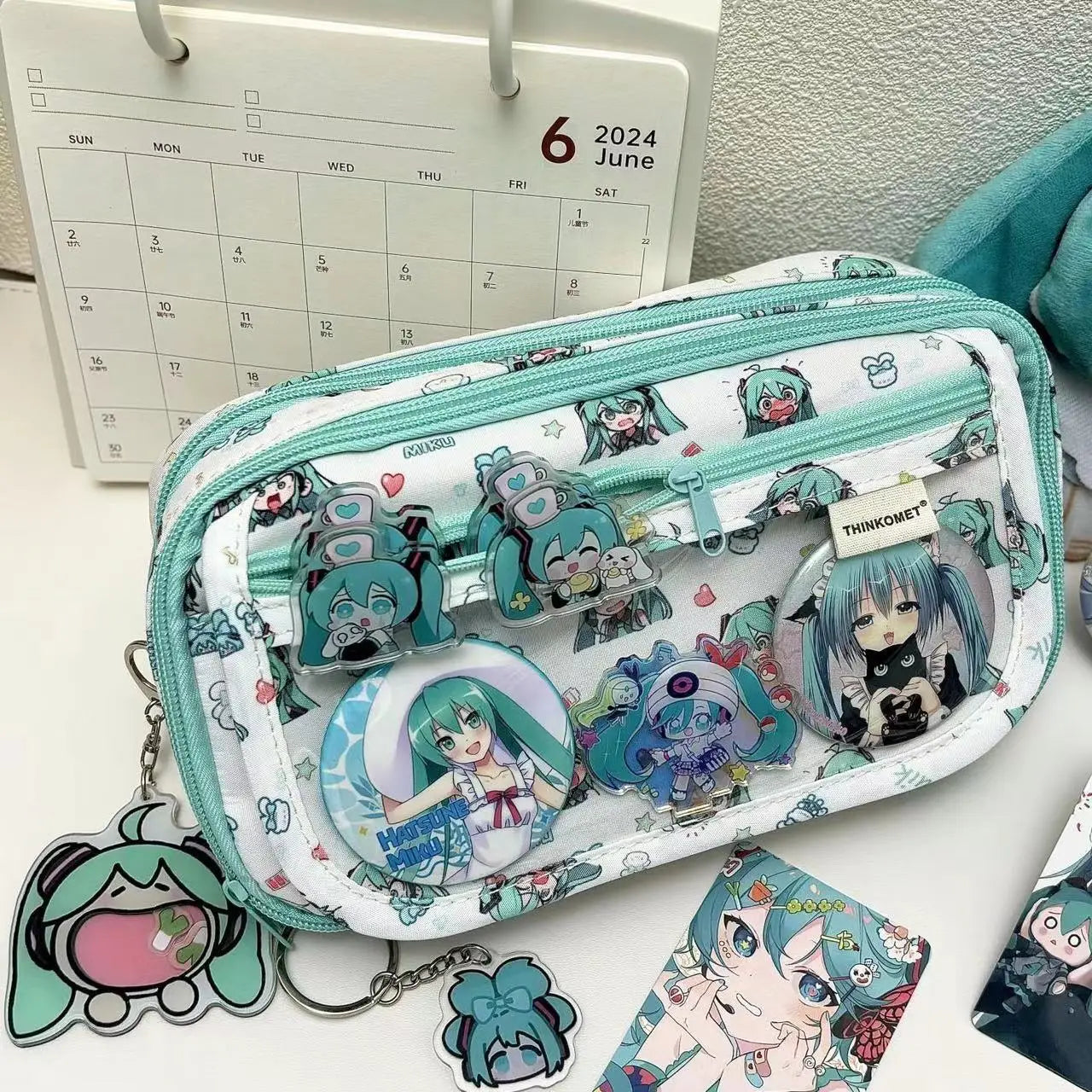 Hatsune Miku Pencil Case – Vocaloid Anime Stationery (22 cm)