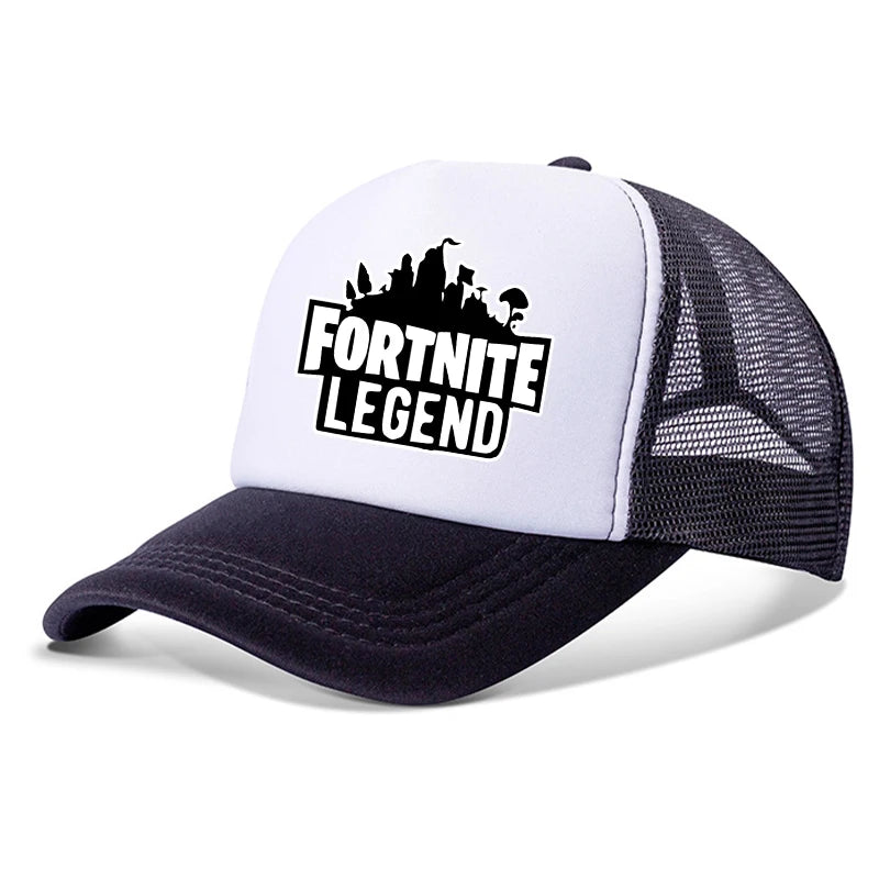 Fortnite Adjustable Snapback Cap โ Black Cotton Hat for Boys & Teens