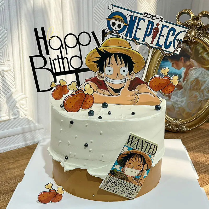 7pcs One Piece Luffy Cake Topper Set