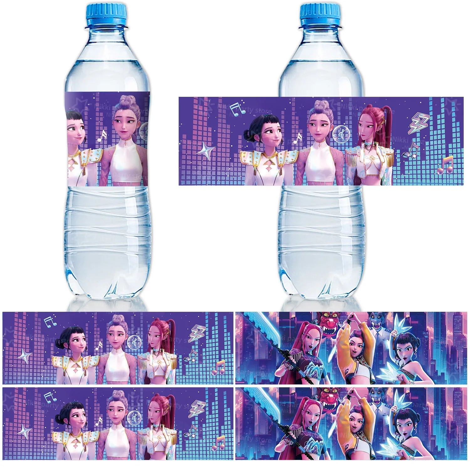 K-POP Demon Hunters Bottle Labels โ 20pcs Party Sticker Set