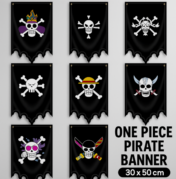 One Piece Pirate Crew Jolly Roger Wall Flag – 30x50cm