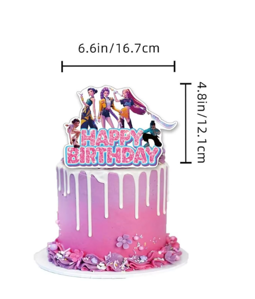 K-Pop Demon Hunters - Birthday Cake  & Cupcake Topper (Multiple Designs)