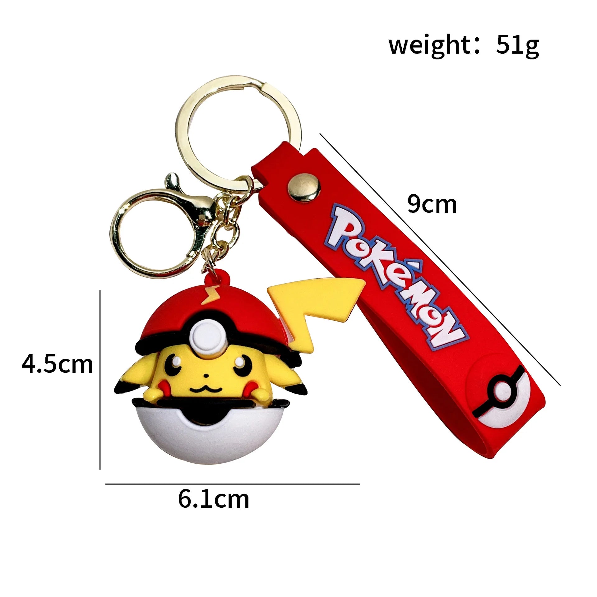 Pokémon Keychain with Pokéball & Character Charm (51g)