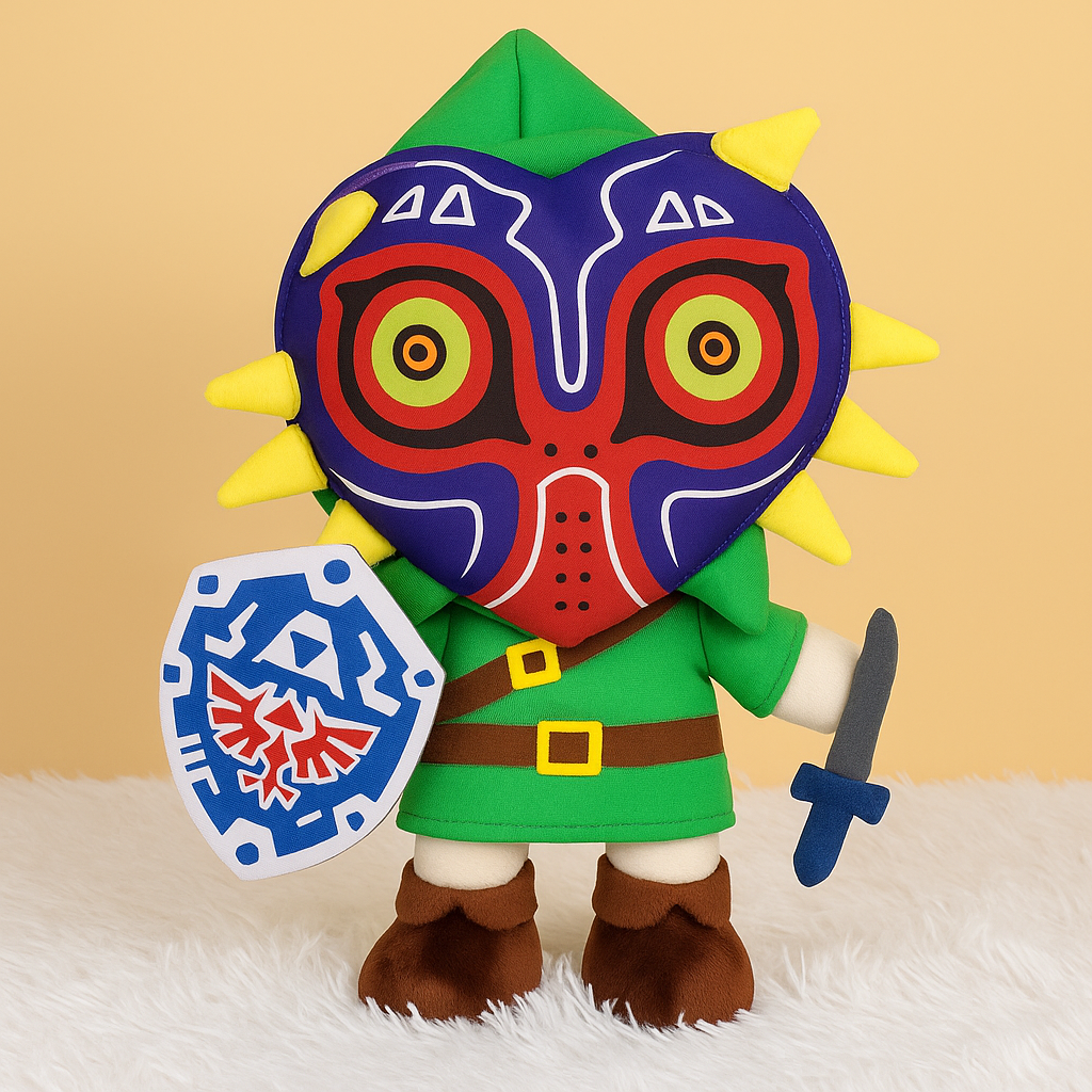 The Legend of Zelda – Link Plush with Majora’s Mask & Hylian Shield