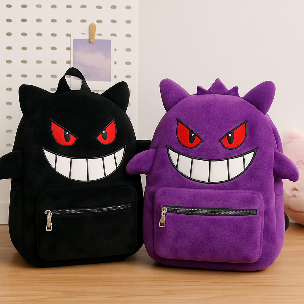 Pokémon Gengar Plush Backpack – Black & Purple Variants