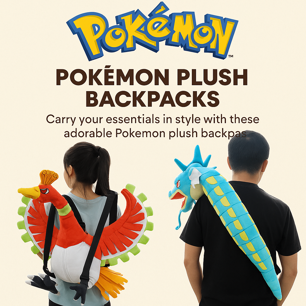 Pokémon Plush Backpack – Ho-Oh & Gyarados Style Bags (32cm)