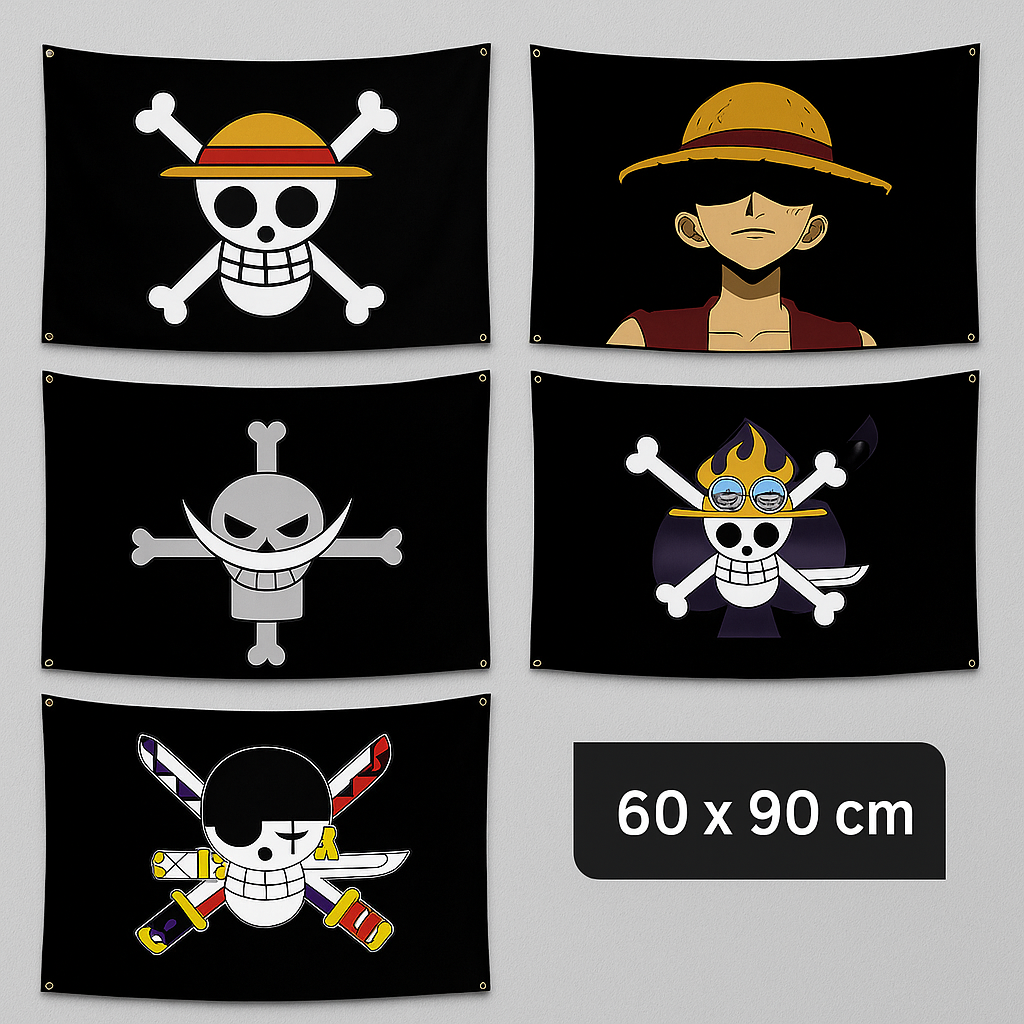 One Piece Pirate Flag Tapestry – 60x90cm Anime Wall Banner (Multiple Variants)