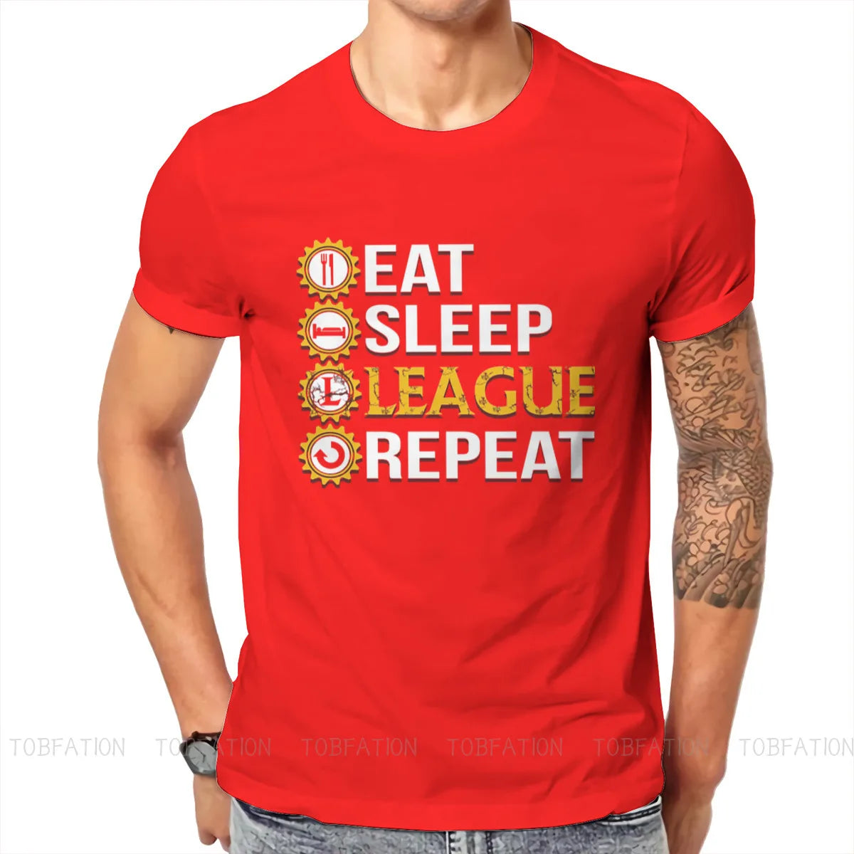 League Of Legends - T-Shirt Eat Sleep League Repeat