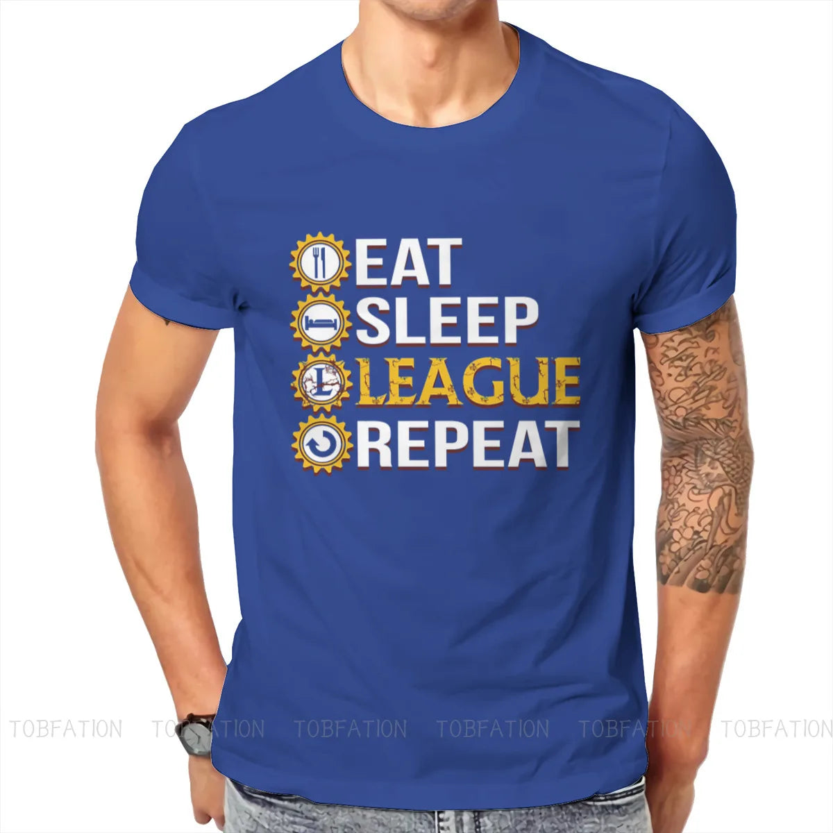League Of Legends - T-Shirt Eat Sleep League Repeat