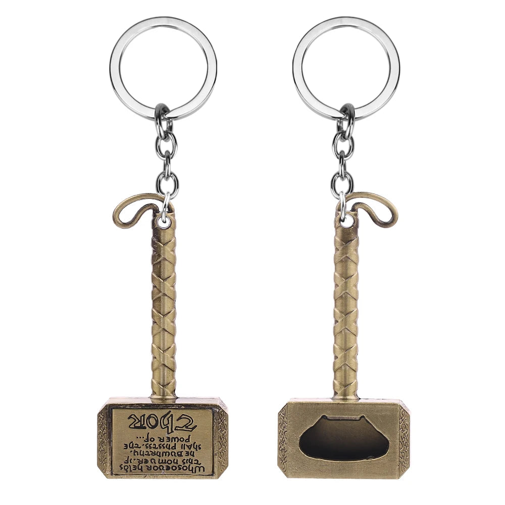 Thor’s Hammer Keychain Collection – Mjolnir Miniature Metal Keyring