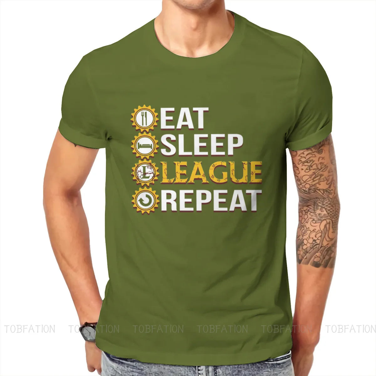 League Of Legends - T-Shirt Eat Sleep League Repeat