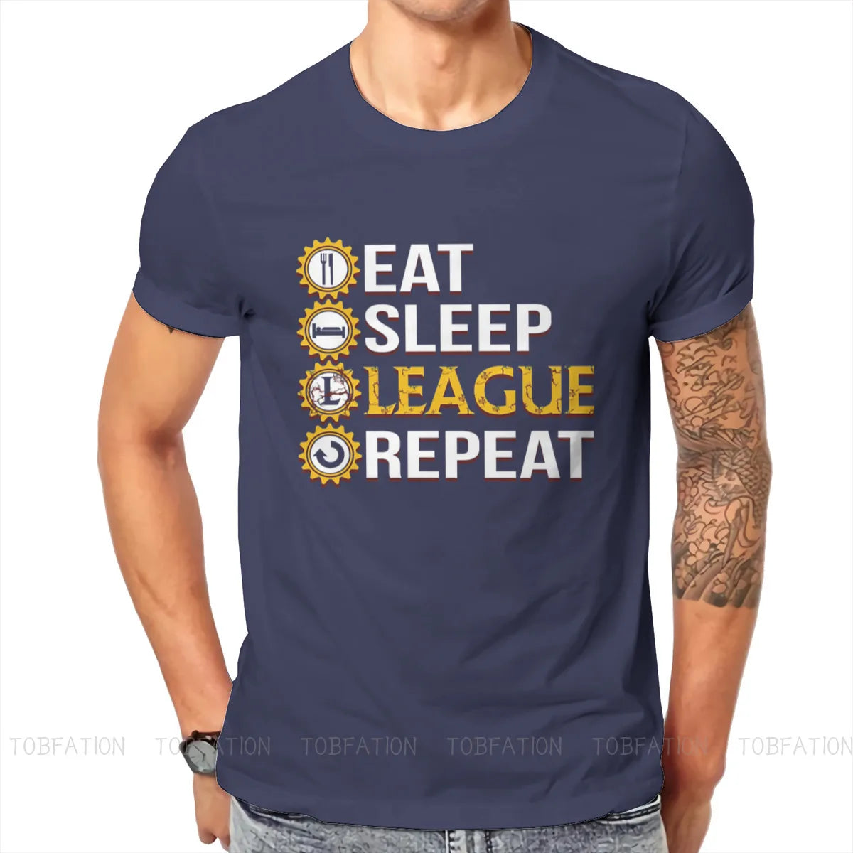 League Of Legends - T-Shirt Eat Sleep League Repeat