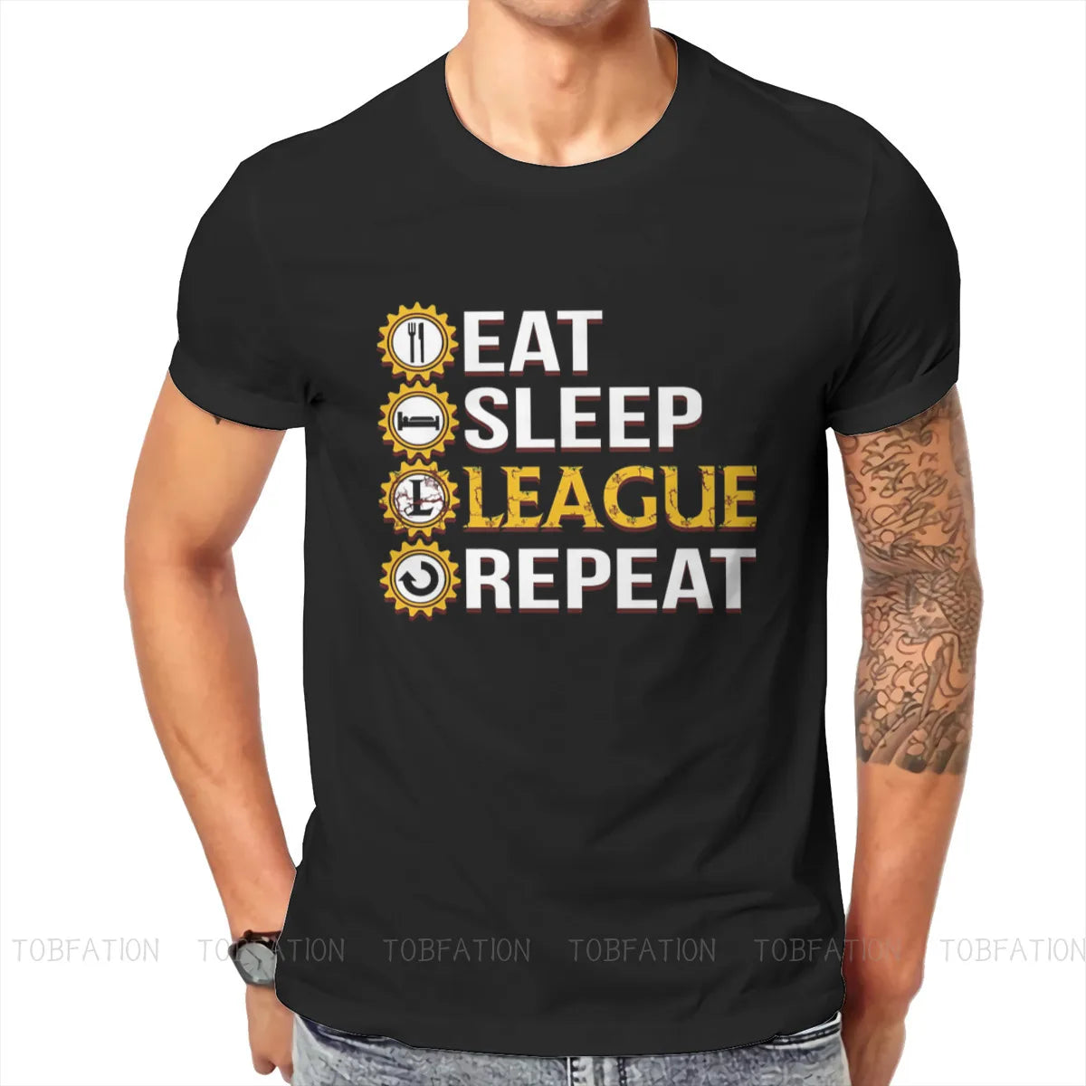 League Of Legends - T-Shirt Eat Sleep League Repeat