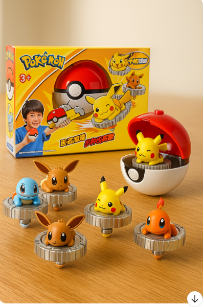 Pokémon Pokéball Gyro Battle Spinning Top Toy Set