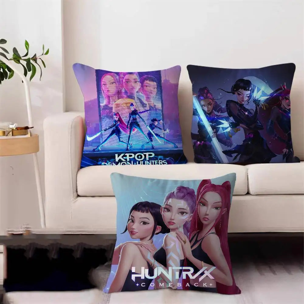 K-Pop Demon Hunters Pillow Cover – 45 x 45 cm Decorative Cushion Case