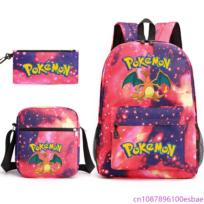 Pokémon 3-Piece Backpack Set – School, Travel & Everyday Bag Collection