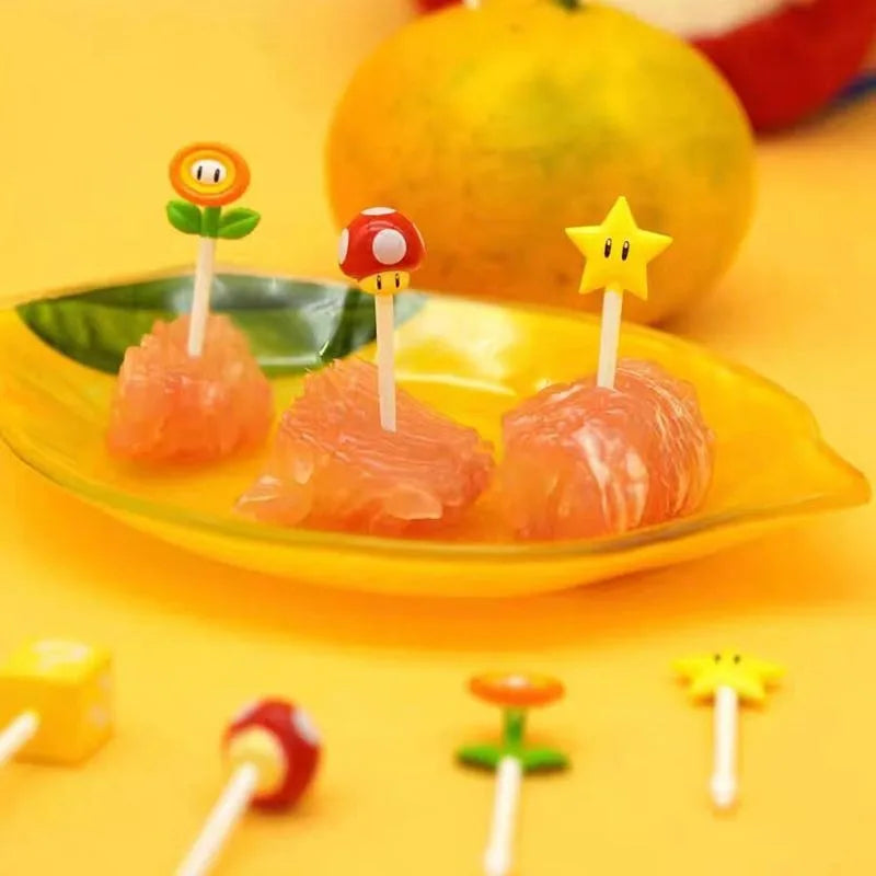 Super Mario Food Picks Set – 8-Piece Bento & Snack Decor Pack