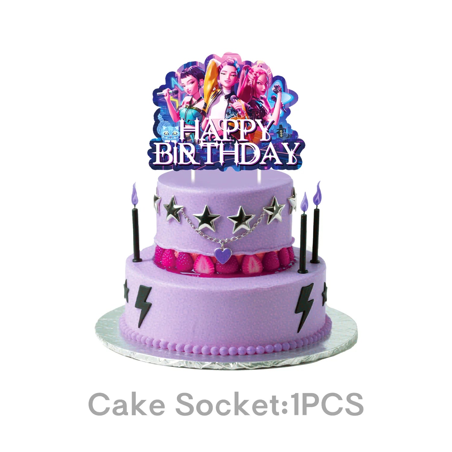 K-Pop Demon Hunters - Birthday Cake  & Cupcake Topper (Multiple Designs)