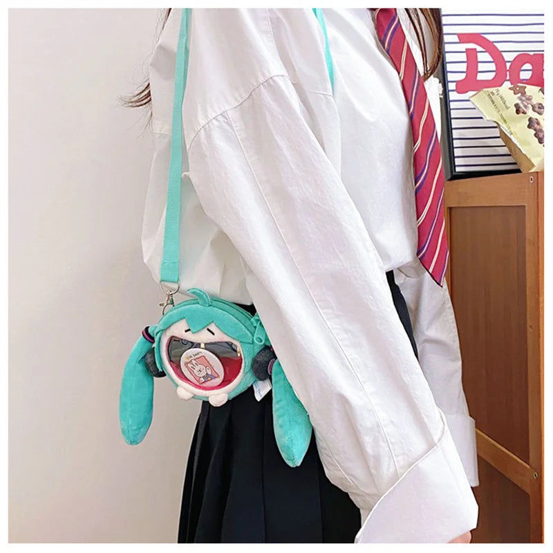 Hatsune Miku Plush Crossbody Bag – Cute Anime Shoulder Purse