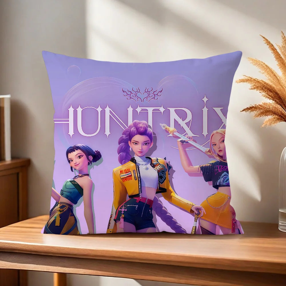 K-Pop Demon Hunters Pillow Cover – 45 x 45 cm Decorative Cushion Case