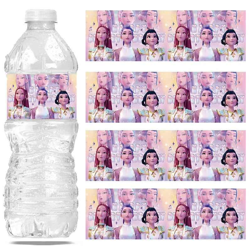 K-POP Demon Hunters Bottle Labels – 20pcs Party Sticker Set