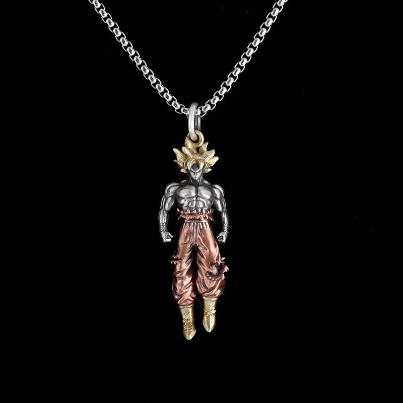 Dragon Ball Z Goku Pendant Necklace – Silver Chain (60cm)