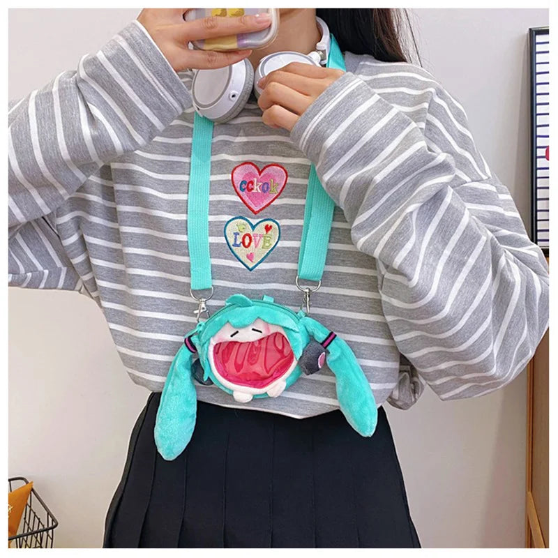 Hatsune Miku Plush Crossbody Bag – Cute Anime Shoulder Purse