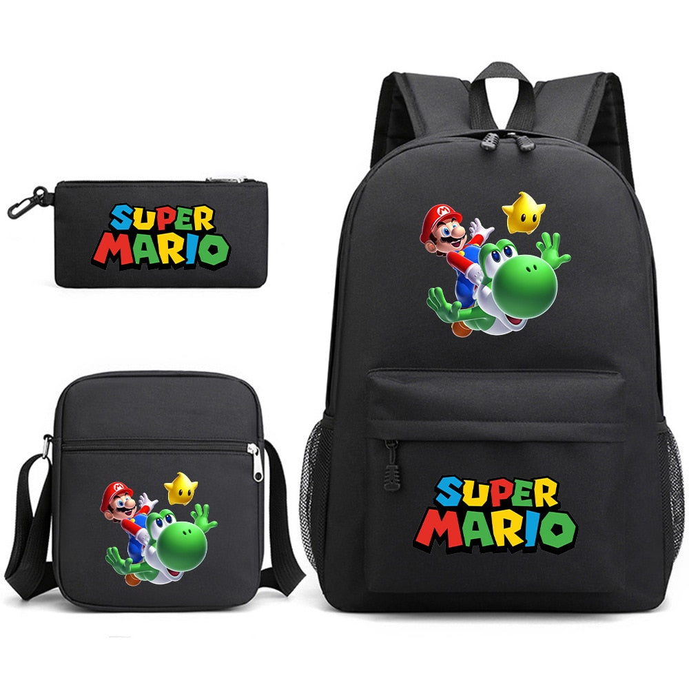 Super Mario - Backpack with Shoulder Bag and Pencil Case