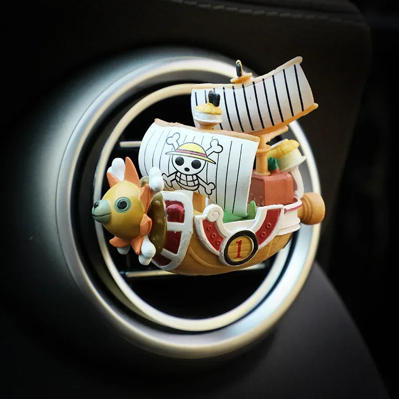 One Piece Car Air Vent Figure & Fragrance Decor – Luffy & Thousand Sunny