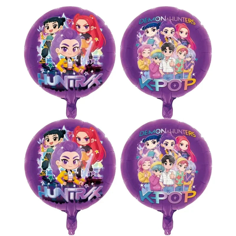 K-Pop Demon Hunters Balloon Decoration Set – 10pcs (45 × 45cm)