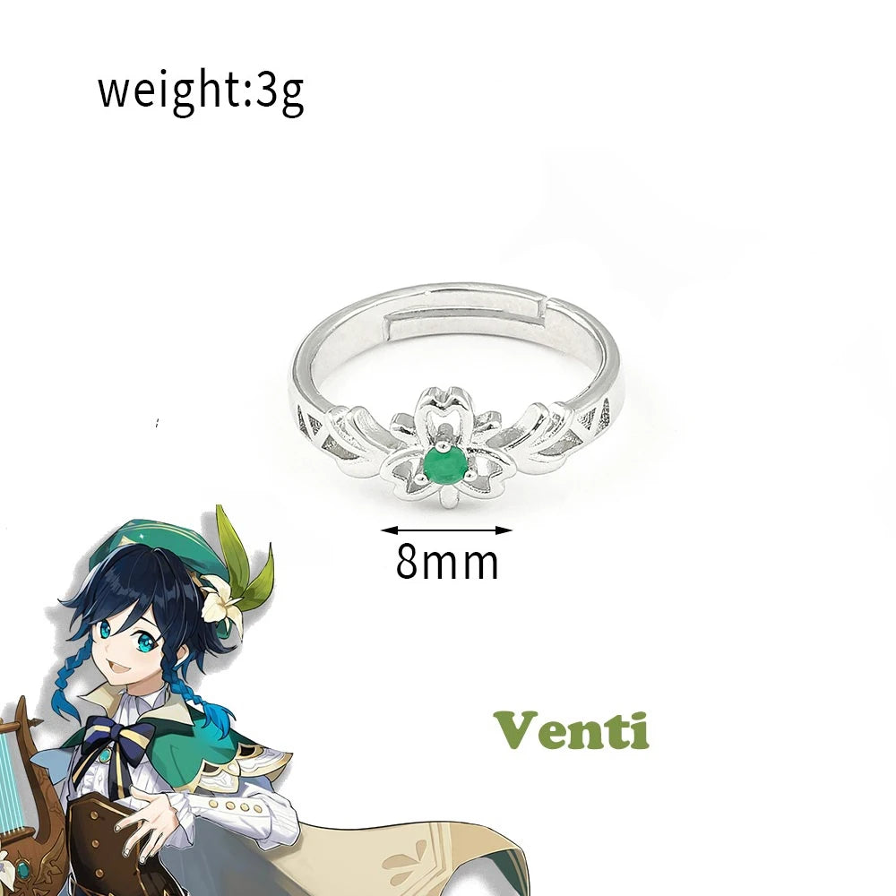 Genshin Impact Character Rings – Anime Jewelry Collection