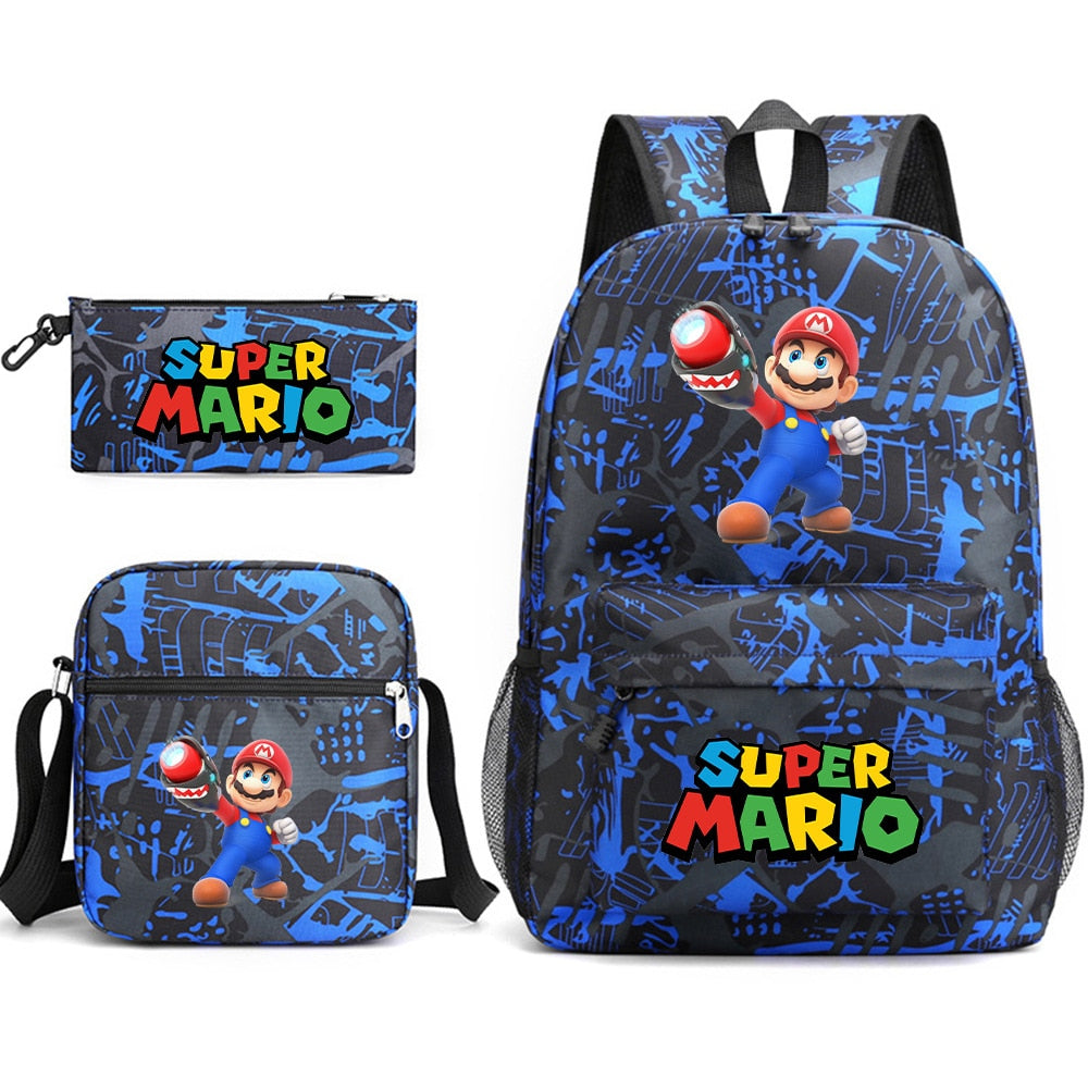 Super Mario - Backpack with Shoulder Bag and Pencil Case
