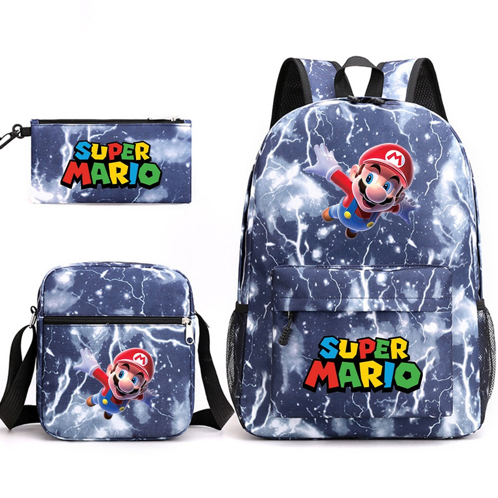 Super Mario - Backpack with Shoulder Bag and Pencil Case