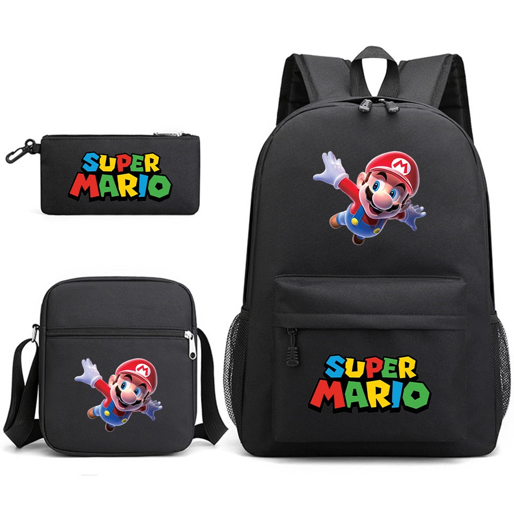 Super Mario - Backpack with Shoulder Bag and Pencil Case