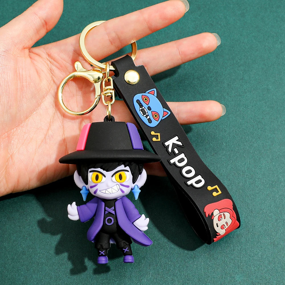 K-Pop Style Character Keychain with Strap – 4 Variants