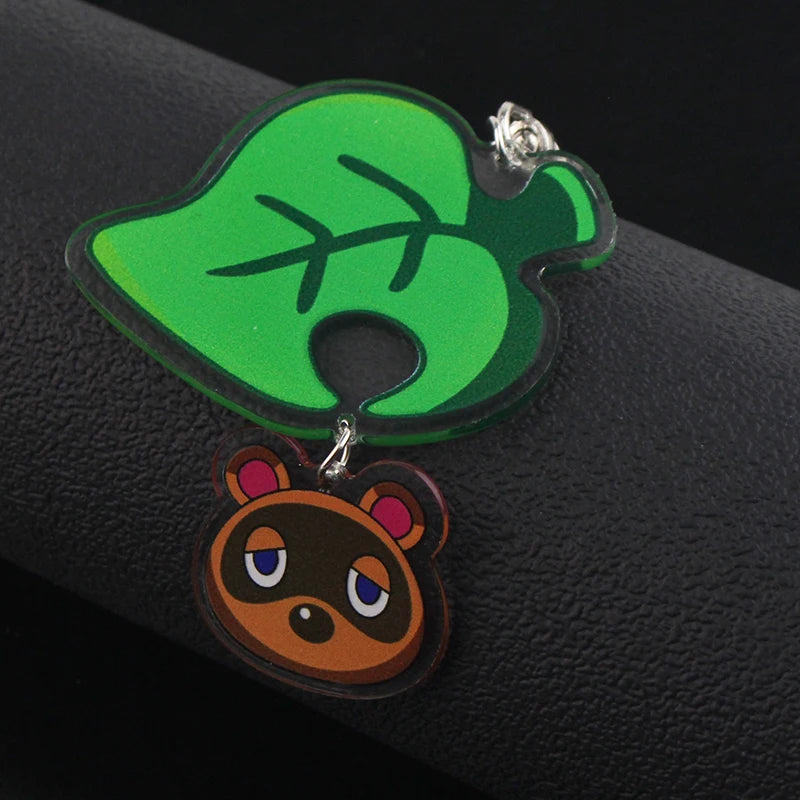 Animal Crossing Leaf & Tom Nook Keychain – Acrylic Charm