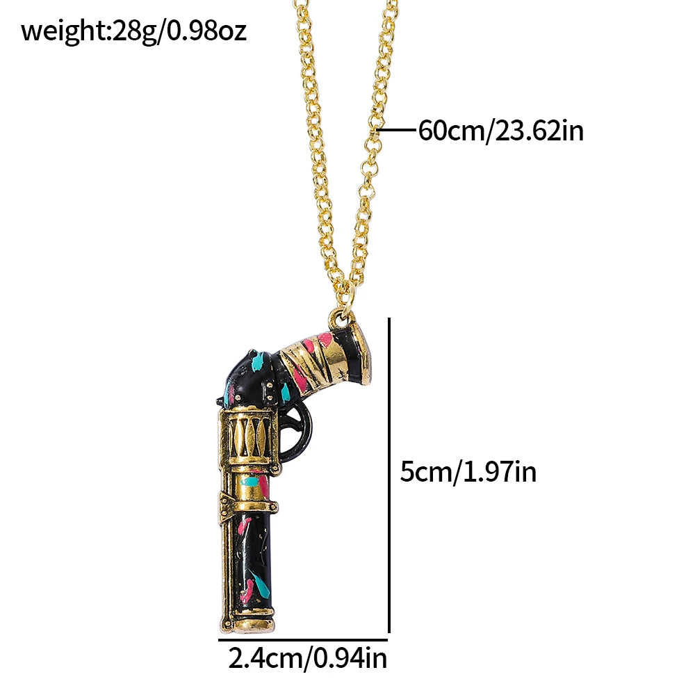 League of Legends - Jinx Metal Gun Keychain and Necklace