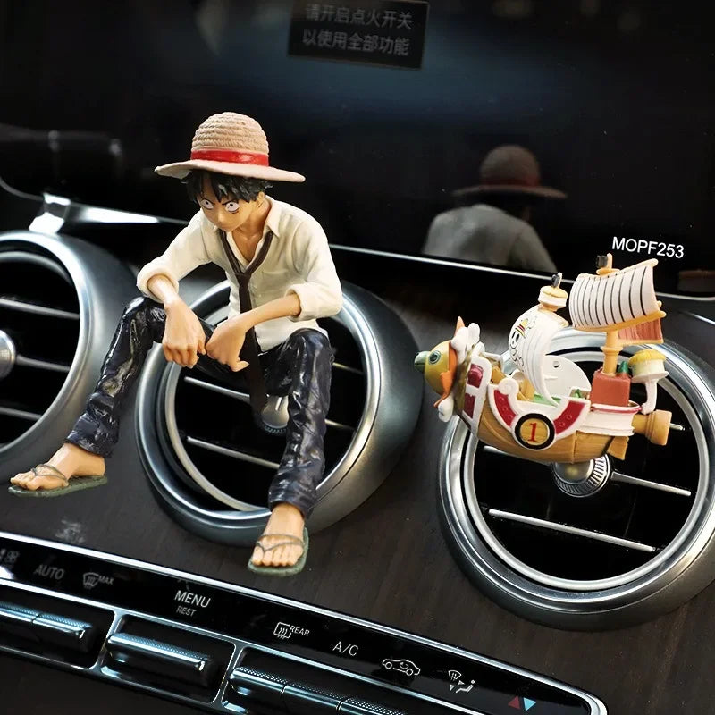 One Piece Car Air Vent Figure & Fragrance Decor – Luffy & Thousand Sunny