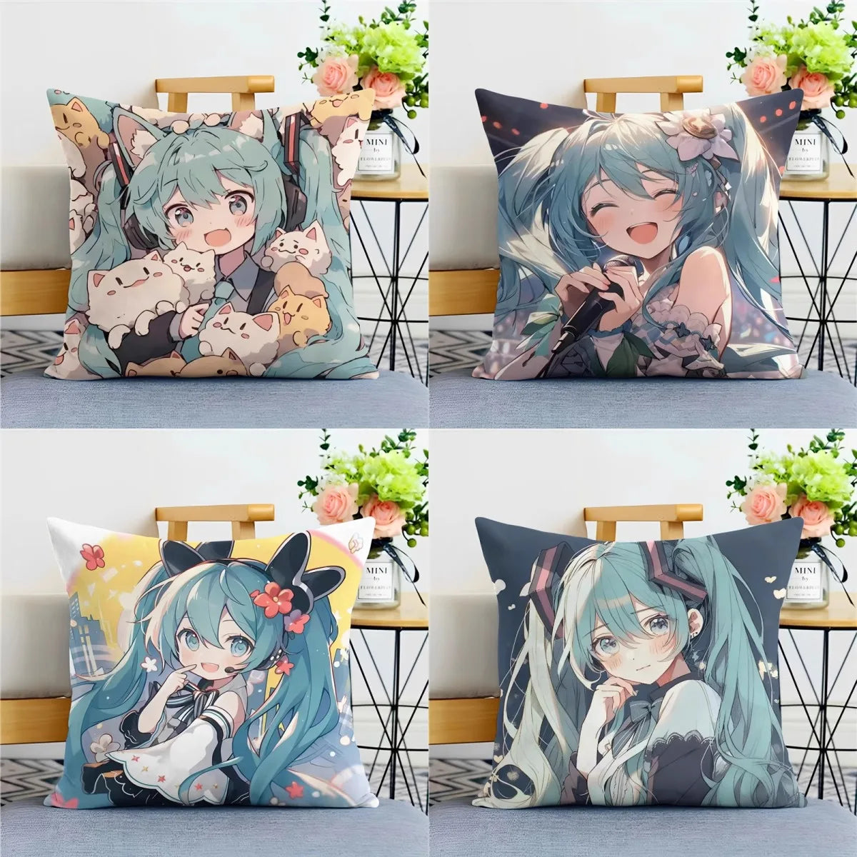 Hatsune Miku Anime Throw Pillow Covers