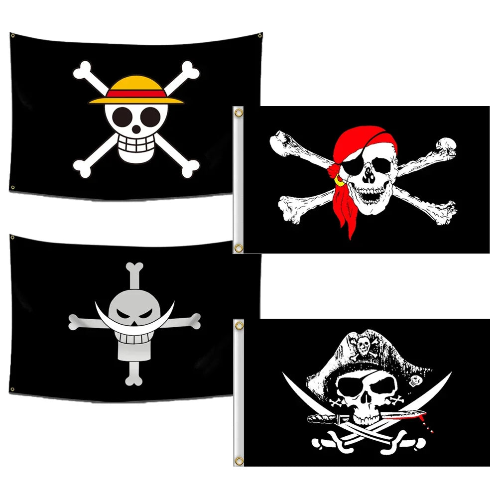 One Piece Pirate Flag Tapestry – 60x90cm Anime Wall Banner (Multiple Variants)