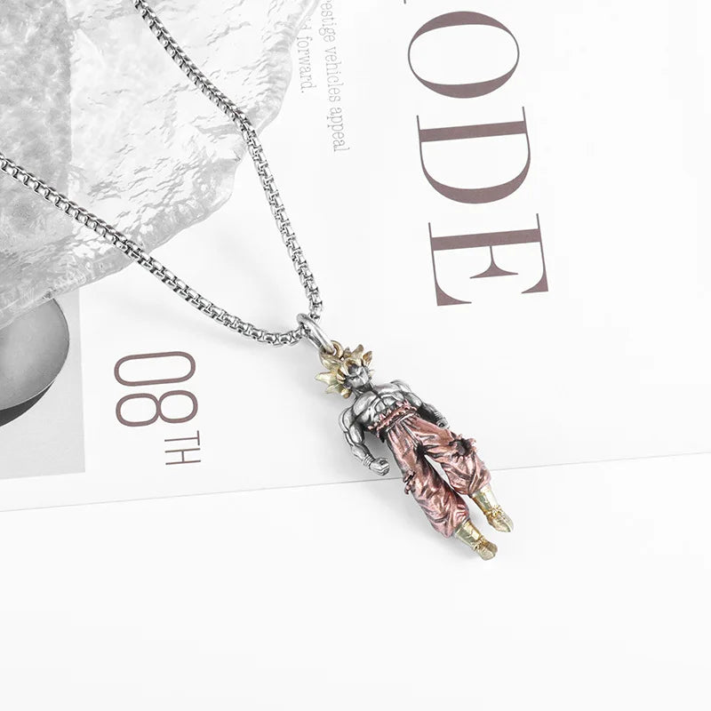 Dragon Ball Z Goku Pendant Necklace – Silver Chain (60cm)